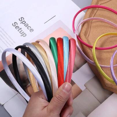 10个/包 塑料底座 糖果色布艺包覆发箍，12x13厘米 卡通彩色发饰底座，DIY发箍半成品饰品配件