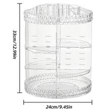 3-Tier Clear Cosmetic Organizer - Large Capacity Display Stand For Makeup And Skincare, Brushes, Lipstick, Perfume, Nail Polish - Rotating Bathroom Vanity Shelf, No Power Needed, Ideal Holiday Gift - Multicolor - View 4