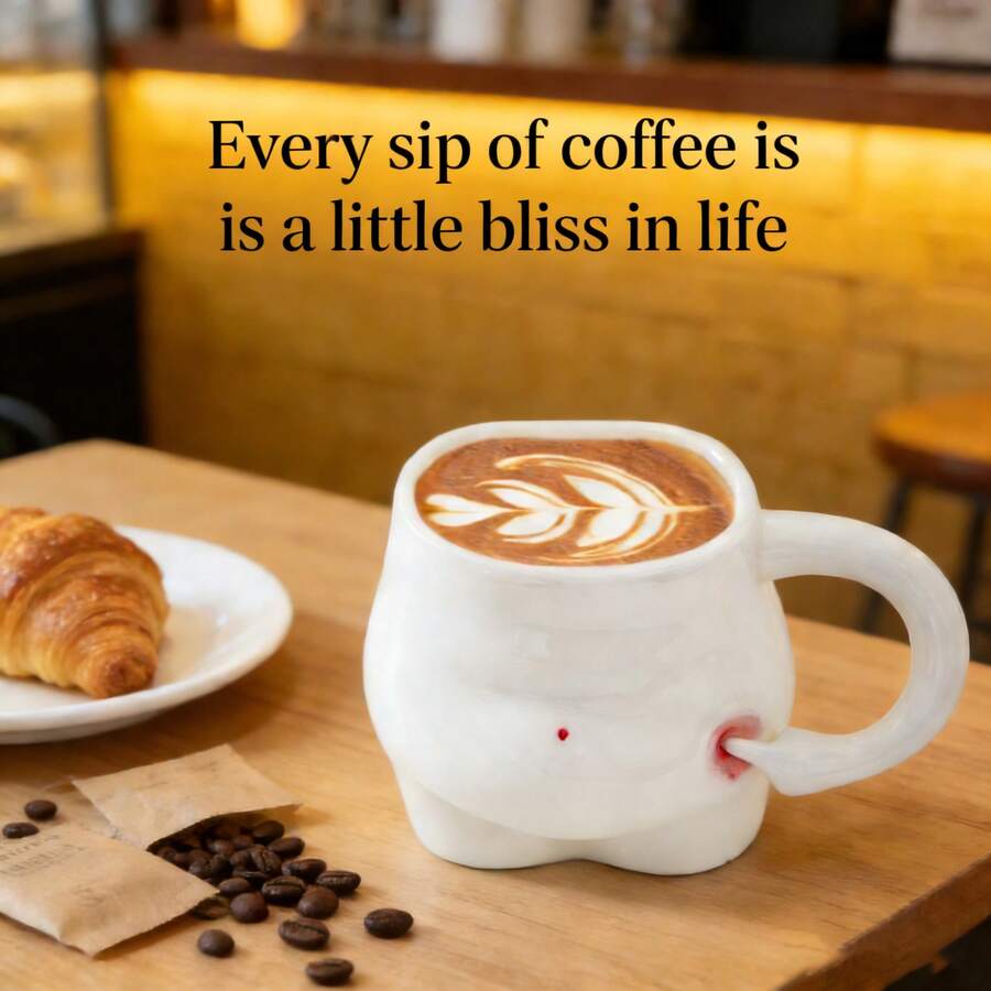 Cute Belly Ceramic Mug, Funny Healing Style Stress Relief Water Cup, Personalized Home/Office Drinkware, Unique Creative Gift - Multicolor - View 1