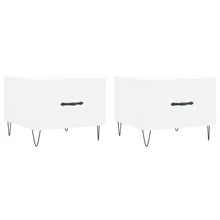 vidaXL 2 Stück Couchtische, Weiß, 50x50x40 Cm, Holzwerkstoff - Bianco - Visualizzare 2