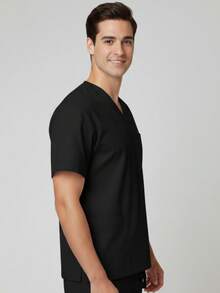 Uniforme Quirúrgico para Caballero Repelente Todo Regular Bolsillo Cordón - Negro - Ver 2