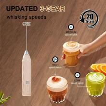 3-Speed Electric Milk Frother, Handheld Milk Frother And Whisk, Ideal For Whipping Coffee And Cream - Multicolor - View 10