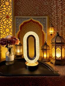 1pc Oval Crystal Desk Lamp, Acrylic Track Lighting, USB Powered, 3-Color Adjustable LED Desktop Decor Suitable For Bedroom, Living Room Or Home Office - Perfect Gift Choice, Office Lighting, Party & Dinner Decoration, Holiday Lighting, Decorative Lamp, Night Light - Multicolor - View 3