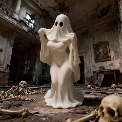 1件哥特式优雅动漫新娘收藏品，3D打印节日装饰幽灵新娘摆件，婚礼装饰及创意礼服设计，无需用电，适用于万圣节庭院、圣诞节装饰堆、节日派对、办公桌装饰，完美的独特万圣节、圣诞节节日礼物