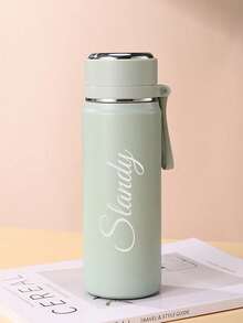 Customized Logo Double-Wall Vacuum Insulated Water Bottle, Personalized Name Label Vacuum Insulated Tumbler, Customized Insulated Cup, Personalized Unisex Double-Wall Stainless Steel Vacuum Travel Mug, Long-Lasting Insulation - Multicolor - View 14
