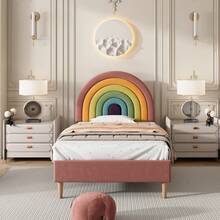 Kids Bed Frames, Headboards & Footboards - 粉紅色+絨+90cm*200cm - 查看 3