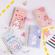 1pc Transparent PVC Loose-Leaf Notebook, Cute Cartoon Rabbit Design, Creative Spiral Notebook, Detachable, Random Pattern Shipped - Multicolor - View 10