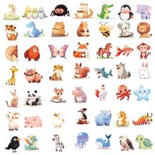 50 Stück süße Cartoon-Illustration Tier-Aufkleber - DIY wasserfeste Dekoration für Gitarren, Notizbücher, Gepäck, Handyhüllen & Wasserflaschen - 50 Stück - Übersicht 11