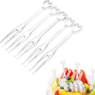 100 Pcs Clear Plastic Mini Forks Tiny Plastic Forks Small Disposable Appetizer Forks Dessert Cocktail Tasting Forks Tiny Utensils For Fruit Dessert Cakes Party(Transparent Bag Packaging)