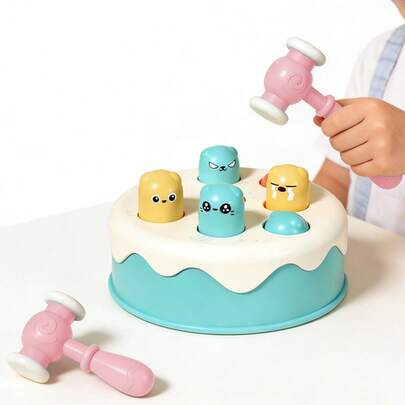 Đồ chơi giáo dục hình bánh kem hình chuột chũi, giúp rèn luyện phối hợp tay mắt, quà tặng học tập tương tác cho trẻ em từ 3 tuổi trở lên, quà tặng năm mới cho bé trai và bé gái.