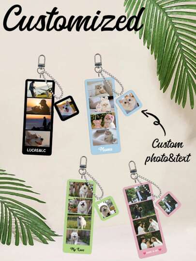 1pc Customizable Halloween Pet Photo Keychain, Personalized Photo Gift For Friends, Customizable Halloween Keychain For All Seasons, Halloween Commemorative Keychain, Birthday Gift For Friends, Holiday Event Souvenir
