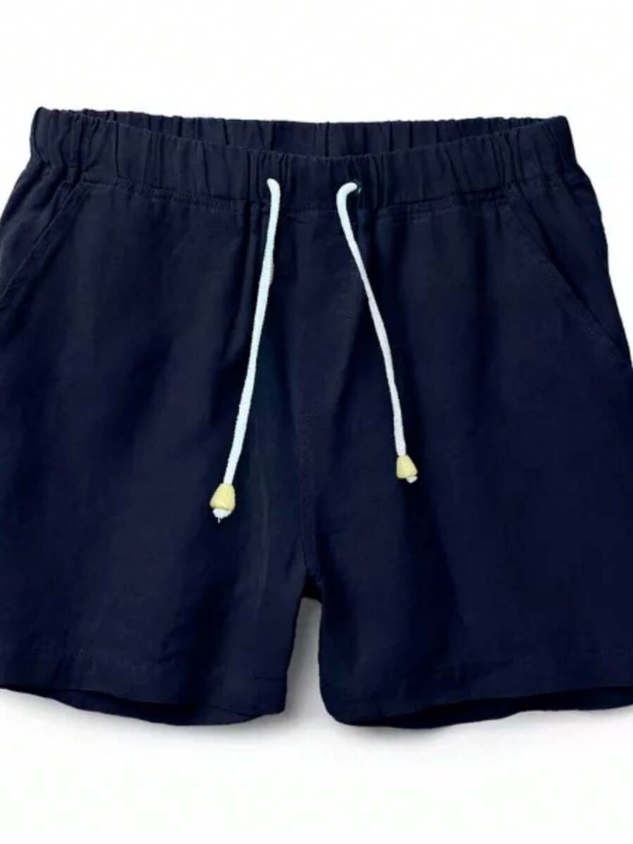 Mauricinho Summer Shorts, Regular Fit, Drawstring, Pocket, Linen - Azul Marino - Ver 1