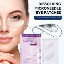 4pcs Hyaluronic Acid Micro-Needle Eye Mask Patches, Enriched With Retinol And Peptides, Suitable For Eyes, Face And Nose, Provide Deep Hydration, Fade Spots And Brighten Skin. Needle Length Less Than 0.25mm. - Multicolor - View 9