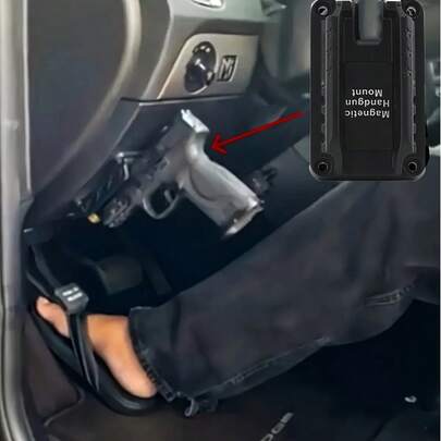 1pc Concealed Handgun Holder, Quick Draw Magnetic Gun Mount Suitable For Car, Truck, Wall, Desk - Made Of Durable Resin Material, 15lbs Load Capacity - Metal And Plastic Construction - Fits All Sig XD M&P Handguns For Male Gun Owners