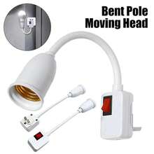 Cabezal de lámpara giratorio de conexión directa, portalámparas E27 con interruptor, portalámparas de enchufe EU, base de lámpara LED, base de lámpara de mesa LED - blanco-UE - Ver 3