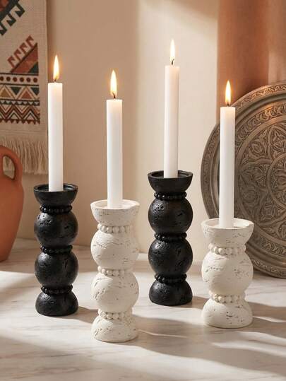 세련되고 미니멀한 캔들 홀더, 우아한 레트로 원기둥형 수지 촛대, 로맨틱 장식 캔들 홀더 - 기념일, 생일, 데이트 밤 장식을 위한 소박한 미니멀리스트 디자인 | 가정 및 식탁에 완벽 | 결혼식에 이상적, 테이블 중앙 장식품, 가정 장식, 브라이덜 샤워 선물, 생일, 크리스마스, 결혼 파티 테이블 장식 및 선물로 사용할 수 있습니다.