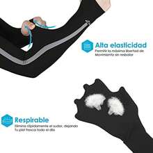 HomeChi Manga Protectora para Brazo Mangas de protección UV Alta Elasticidad Fresco y Transpirable Mangas de Brazo de Verano para de Golf Ciclismo Corriendo Pesca Conducción Baloncesto Béisbol - Negro  Gris  Blanco - Ver 5