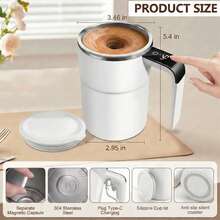 Automatic Magnetic Stirring Coffee Mug New Self Stirring Mug Electric Protein Shaker Bottle Stainless Steel Mixing Cup - White - View 8