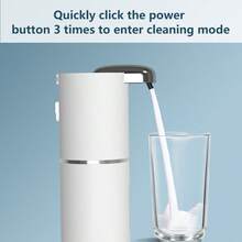 DONASIRA Dispensador de sabonete líquido automático inteligente de 380 ml com sensor infravermelho, bomba elétrica sem toque para sabonete líquido, recarregável para cozinha e banheiro, plástico ABS, 4 configurações de fluxo, à prova d'água IPX5, bico de detecção rápida, para uso em mesa ou parede, adequado para diversos líquidos, limpeza doméstica e lavagem das mãos, novidade para as festas de fim de ano. - Modelo de espuma P12 - garrafa toda branca - Ver 9