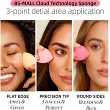 Large & Mini Makeup Sponges, Multi-Functional Makeup Blender Sponges, Suitable For All Skin Types, Dry & Wet Use, Non-Absorbing, Natural Makeup Finish, Applicable For Foundation & Concealer, Portable Makeup Sponge, Suitable As Gift For Women,Giveaways,Travel,Cheap Stuff,Travel Essential - 彩色 - 查看 4