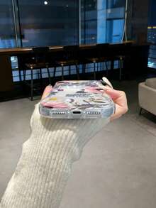 Flower Cream Textured Wavy Edge Glossy Floral Painted Anti-Drop Phone Case Compatible With IPhone 17pro/17Air /17/17promax16/11/16pro/16plus/16promax/16e/15Promax/13/14/12/XS/XR/7G/8P, Compatible With Samsung Galaxy 11/12Pro/12/12X/13Pro/14Pro/15Pro/, Compatible With Redmi 10/9/Note9/12c/Note11pro/Note8Pro - Multicolor - View 6