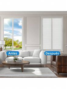 Película de ventana privada, adhesivo de tiras blancas sin adhesivo, apariencia de persianas de lamas estática para cubrir ventanas de hogar u oficina, protección de y bloqueo de rayos UV - persianas - Ver 5