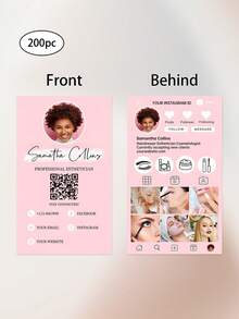200pcs Customized Business Cards, Professional Work Cards, Suitable For Online Marketing And University Style, Beauty Salon, Barbershop And Nail Salon Cards, Exclusive VIP Card, Customized Business Cards - Double-Sided Printing, Customized Images Or Information, Beauty Business Cards - A - View 11