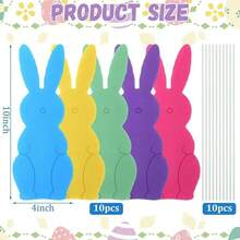 10 piezas Decoraciones de Pascua, Letreros de Jardín de Conejitos de Pascua, Grandes Lazos y Decoraciones Lindas de Conejitos, Hechos de Plástico, Adecuados para el Hogar, la Escuela, Suministros para Fiestas de Oficina, Decoración de Fiestas de Pascua, Decoración de Jardín y Césped, Adornos para Árbol de Navidad - 10 conejitos de Pascua - Ver 5
