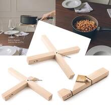 Magnetic Trivet Premium Wooden Hot Pot Trivet Foldable and Insulated Trivet Set Modern Design Built-in Magnets Hold The Pan and Pot Gift-B031 - Natural - Ver 4