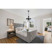 LaLuLa Mini Candelabro de Cristal Acrílico Candelabro Moderno de Granja en Bronce Iluminación de 4 Luces Estilo Vela Lámpara Colgante para Sala de Estar - Negro - - Ver 3