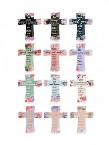 12pcs Magnetic Cross Bookmarks, Designed For Bible Study, Reading, Education And Student Gifts - Elegant Bookmarks With Inspirational Quotes, Ideal For Ladies To Use When Reading At School - Multicolor - View 4