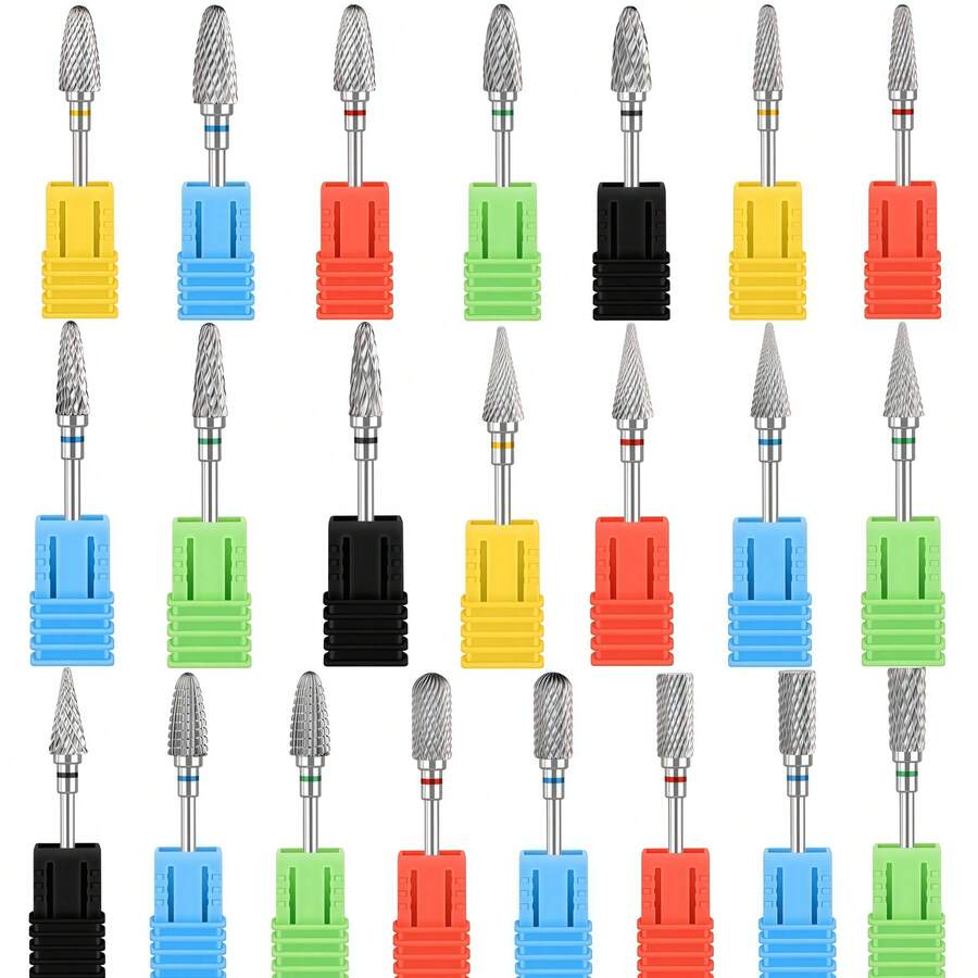 5 Pcs Tungsten Carbide Nail Drill Bits, Suitable For Gel Polish Removal And Nail Polishing, Professional Nail File, Manicure Tools. - Multicolor - View 1