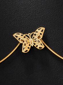 新款金属性感蝴蝶胸链，欧美高端夜店及音乐节必备 | 身体链 - 金色 - 查看 3