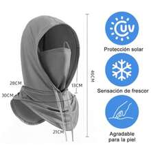 AOKUN 3 Piezas Pasamontañas Hombre y MujeresCapucha para El Sol con Cierre de Cordón UPF 50+ Protección UV Integral Transpirable y Refrescante para Deportes Motocicleta Ciclismo - como en la foto - Ver 5