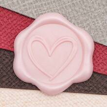 30张珍珠粉色心形自粘蜡封贴纸，适用于礼品、婚礼请柬信封、情人节/结婚礼物 - 珠光粉愛心 30PCS - 查看 3