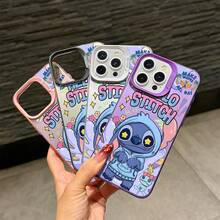 Disney Lilo & Stitch Graffiti Style Phone Case Collection, Premium IMD Printed Cover With Hoodie Stitch Design, Color-Matched Camera Frame, Shockproof Bumper And Matte Anti-Fingerprint Finish For IPhone 17, 16, 15, 14, 13, 12, And 11 Pro Models, With Shockproof Protection. Perfect For Gifts To Family, Friends, Birthdays, And Special Occasions. - Bạc - Xem 1