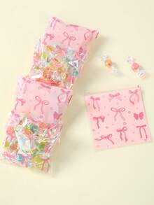 100个粉色蝴蝶结星形图案礼品袋,糖果自封袋,礼品包装袋,零食袋,生日派对回礼袋,烘焙袋,礼品包装袋,粉色蝴蝶结派对装饰,生日礼物,新娘送礼会回礼,性别揭晓派对用品,一周岁生日派对装饰,送给亲朋好友的节日礼物,公主主题派对用品,粉色蝴蝶结装饰 - 蝴蝶結 - 查看 11