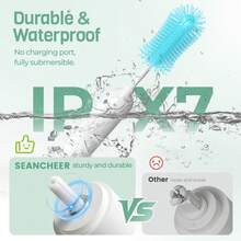 Electric Bottle Brush Cleaner, Silicone Electric Baby Bottle Brush, Waterproof Electric Bottle Brush With Silicone Bottle/Nipple/Straw Brush, 360° Rotation, Perfect Essentials For New Parents - 綠色 - 查看 4