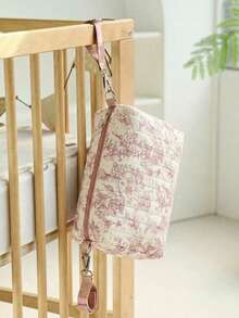 1pc Ditsy Floral Pattern Portable Diaper Bag, Can Be Hung On Baby Stroller - Multicolor - View 10