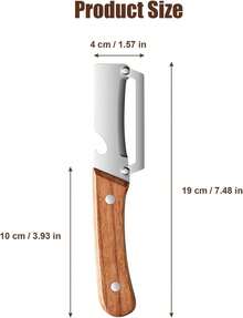 Premium-Grade Fruit & Vegetable Peeler | Sharp Stainless Steel Blade, Ergonomic Wooden Handle + Built-In Bottle Opener – Ideal For Daily Kitchen Use (Potatoes, Apples, Pumpkins & More) - 紅木色 - 查看 4