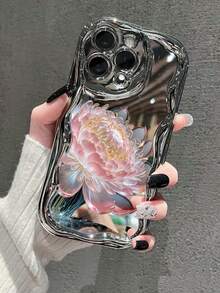 Peony Flower Painted New Flat Printed Cream Texture Electroplated Soft Case Compatible With IP17/IP17PROMAX/Iphone16//Iphone16pro/Iphone16promax/Iphone15/ XR /7p8p/P12promax/P13promax/P14PROMAX /P13/P14/P11/P12/P14 Cute Fashion Thick Protective Phone Case For XS/S/XSMAX/78GES2 - Multicolor - View 2