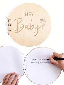 Holz-Baby-Erinnerungsbuch, Erstes 5-Jahre-Andenken-Tagebuch & Fotoalbum, Geschlechtsneutrales Meilenstein-Sammelalbum für Babyjungen oder -mädchen - Verschiedenfarbig - Übersicht 7