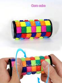 1个3D玉米立方体拼图，，圆柱拼图，个性化3/5/7层高难度，成人减压玩具，3D手指玩具，感官立方体，感官玩具，手指玩具，压力球，泡沫玩具 - 彩色 - 查看 1