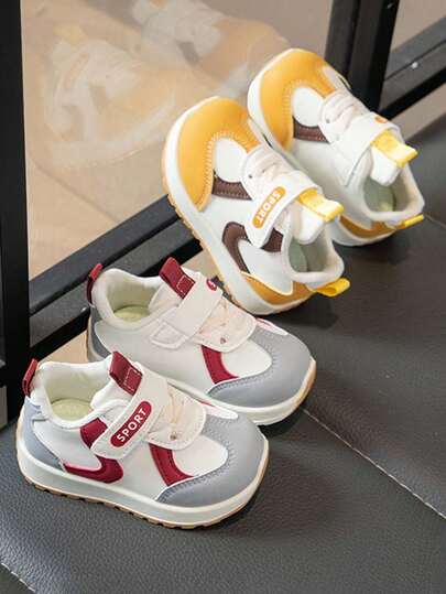 1 Pair Kids Soft Sole Anti-Slip Fashionable Casual Sports Shoes, Suitable For Spring And Autumn