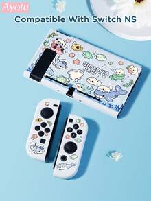 Compatible With New Switch 2 (2025)/Switch NS/Switch OLED, Shark, Space, Strawberry, Heart-Shaped Themed Protective Case, Can Be Used On The Docking Station Without Removing The Case, Universal Game Controller Protective Cover, Anti-Fall And Anti-Scratch, Suitable For Autumn/Winter, Back To School, Christmas, Valentine's Day And Other Holidays As Gifts - Multicolor - View 24