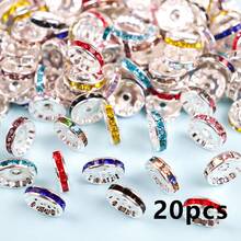 20 Stück 12mm bunte Strass Abstandsperlen, wellenförmige runde Abstandsperlen für DIY Schmuckherstellung, Halskette, Armband, Basteln - Verschiedenfarbig - Übersicht 5