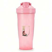 Letter Printing Shaker Protein Bottle Powder Shake Cup Large Capacity Water Bottle Water Cup Mixing Cup Body Building Exercise Mixing Bottle Portable Shakers - Pink - View 29