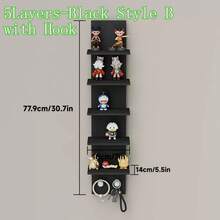 3/5-Tier Floating Wall Shelf Unit For Wall Decor & Makeup Vanity - White Narrow Cute Display Storage Shelf For Small Spaces, Decorative Vanity Shelf Room Decor - 混合色 - 查看 18
