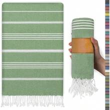 39"X71" Extra Large Turkish Beach Towel, Quick Dry For Adults, Can Be Used As Yoga Mat, Picnic Blanket, Travel Blanket, Bath Towel, Cruise Towel, Gym Towel - Horizontal Bar - View 2