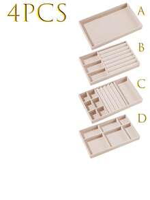 9/1 chiếc Khay đựng trang sức bằng nhung cao cấp có thể xếp chồng lên nhau - Không có lớp nhung phủ - Bền chắc - Khay/Giá đỡ trang sức có thể xếp chồng lên nhau, hộp đựng đồ trang sức trang nhã cho bông tai, nhẫn, dây chuyền và các loại trang sức khác - Giúp bạn sắp xếp trang sức một cách thời trang - Nhiều màu - Xem 28